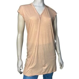 Rick Owens Drkshdw Women’s Size S M Pale Pink Sleeveless Long Tee T-Shirt Top